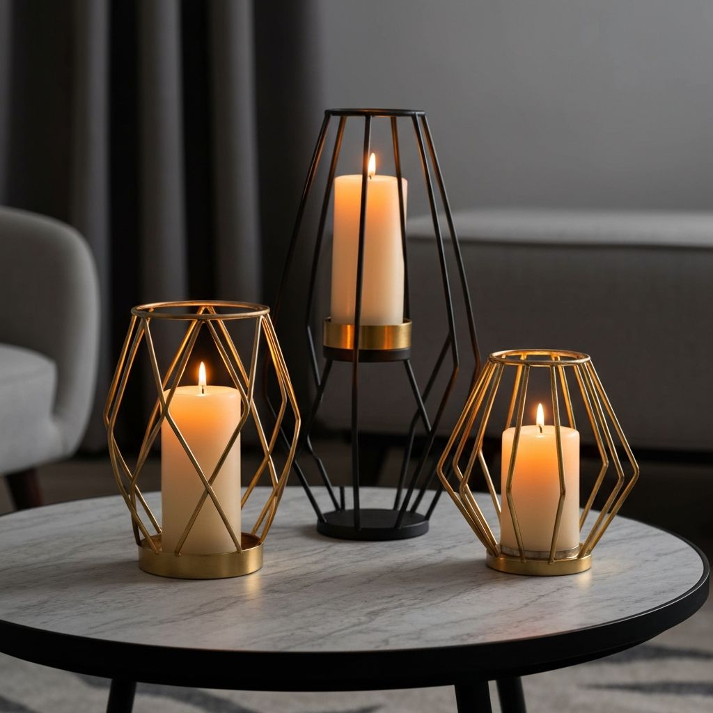 Porta Velas Decorativo Set x3
